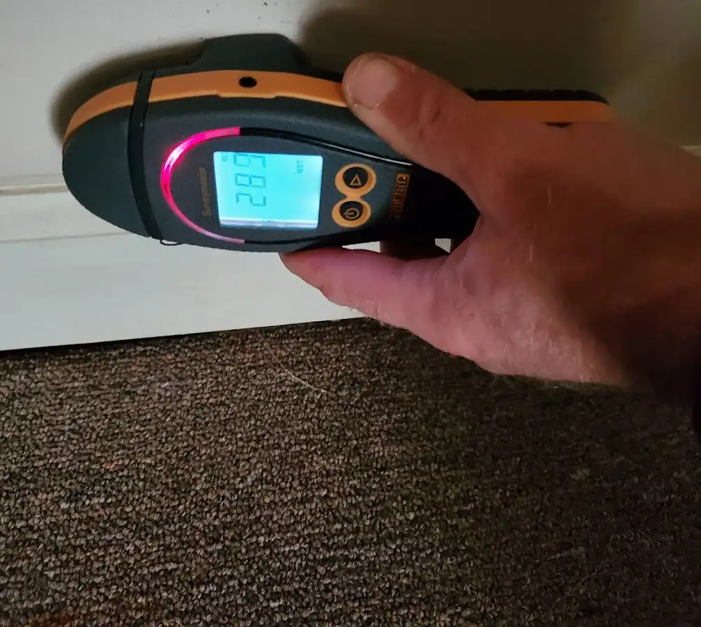 Moisture detection at baseboard during Sewage Cleanup & Sanitation in Sugarmill Woods
